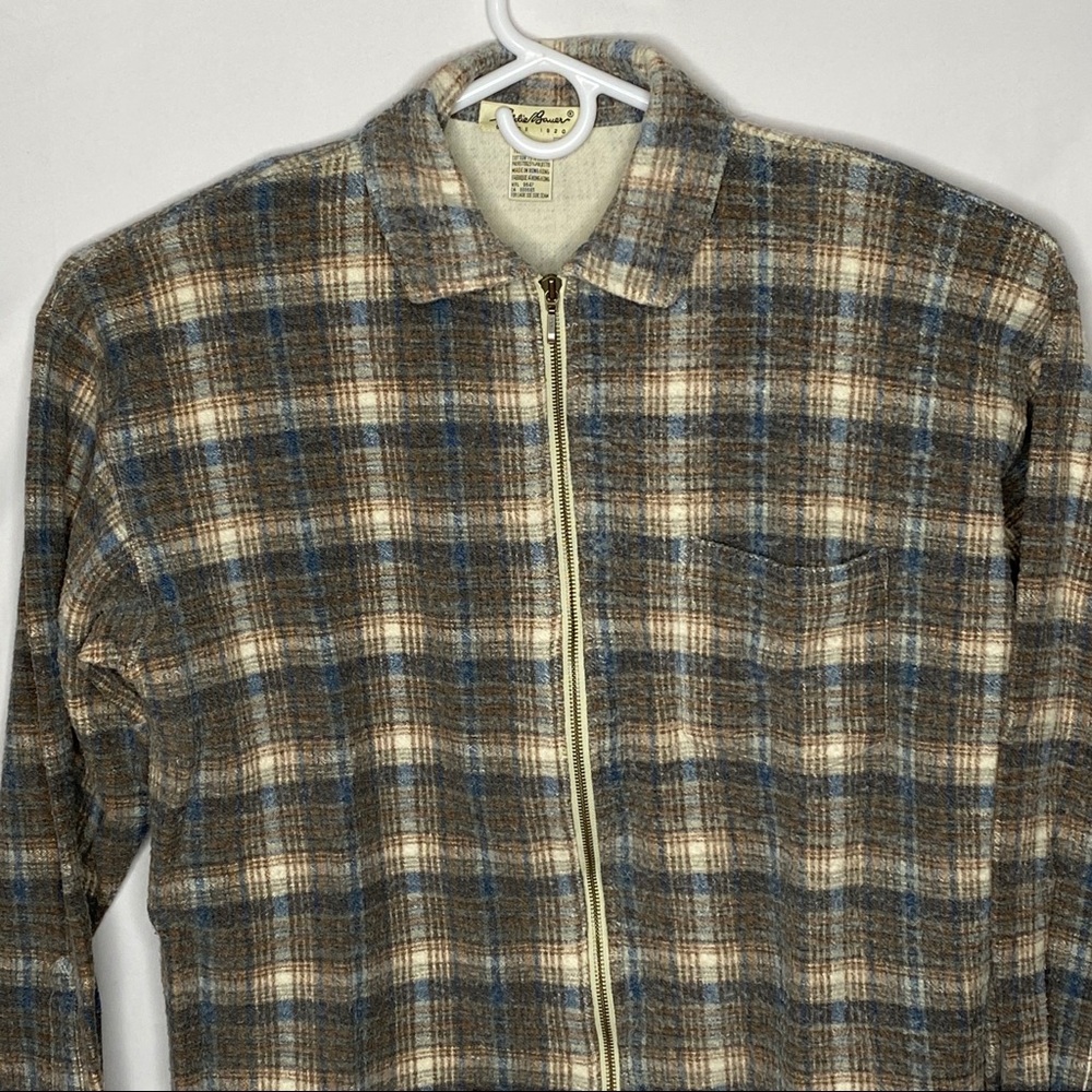 Eddie Bauers Womens Flannel Zip Shirt Jacket